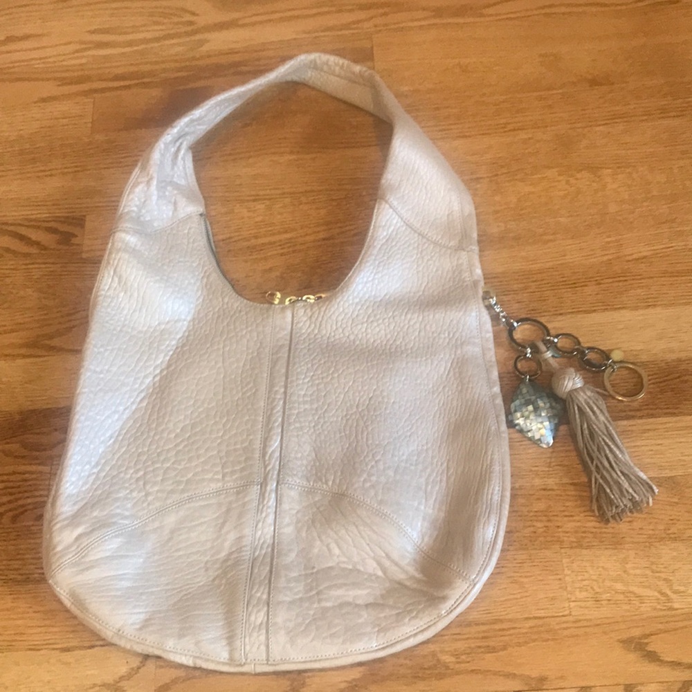 Leather beige bag